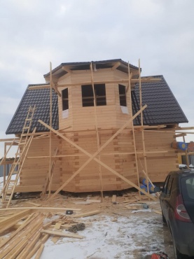 Дом 7х9 из профилированного бруса 145*145, по проекту 102, строительство в Ново Григорово, Раменский район