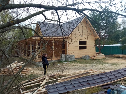 Дом из профилированного бруса 145*145, по проекту заказчика. Московская область, г Электрогорск. 