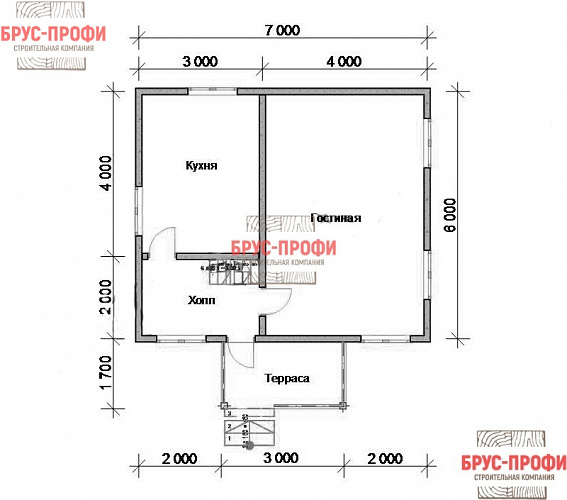 Проект №10. Дом из бруса 6 на 7