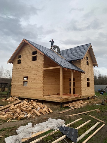 Дом из профилированного бруса по проекту заказчика, строительство, Дмитровский район, СНТ Приозерье
