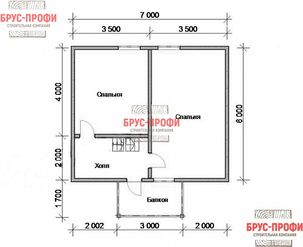 Проект №10. Дом из бруса 6 на 7