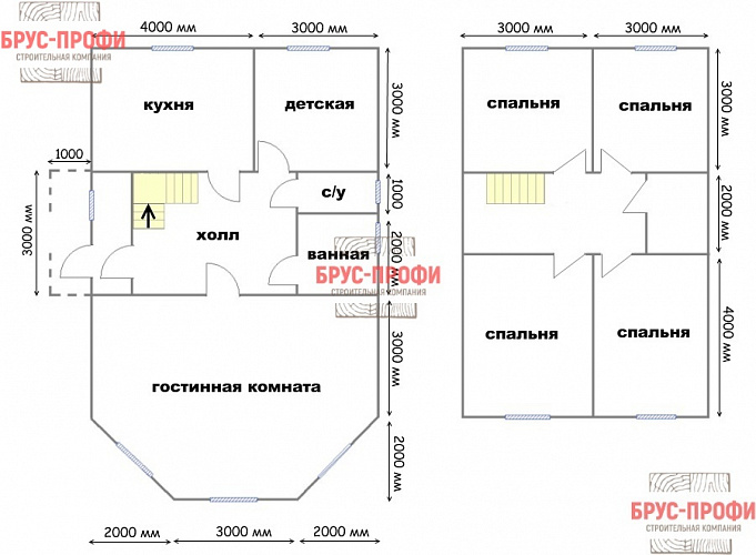Проект №46. Дом из бруса 7 на 11
