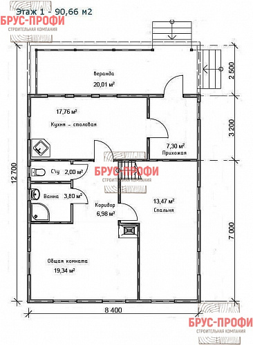 Проект №78. Дом из бруса 8,5 на 13