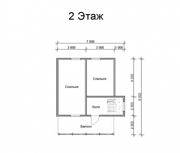 Проект №107. Дом из бруса 8х8 м