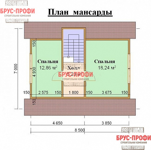Проект №67. Дом из бруса 8 на 10