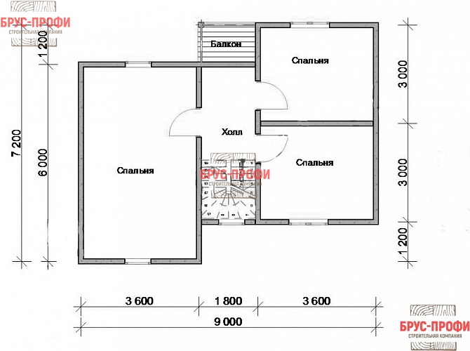 Проект №34. Дом из бруса 7,2 на 9