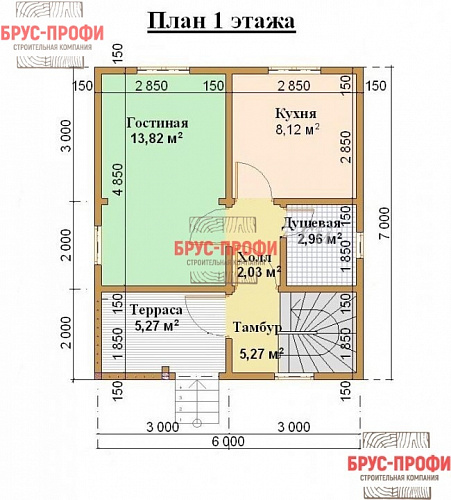 Проект №7. Дом из бруса 6 на 7