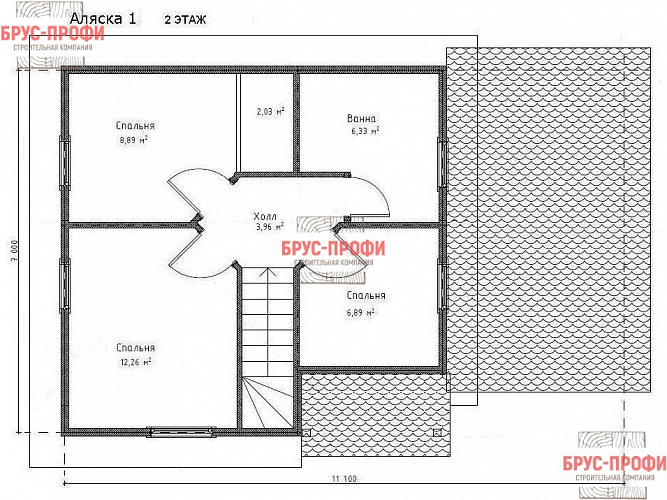 Проект №47. Дом из бруса 7 на 11