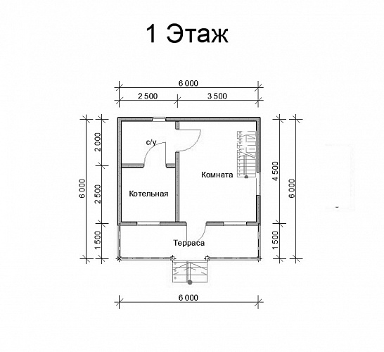 Проект №106 Дом из бруса 6х6 м