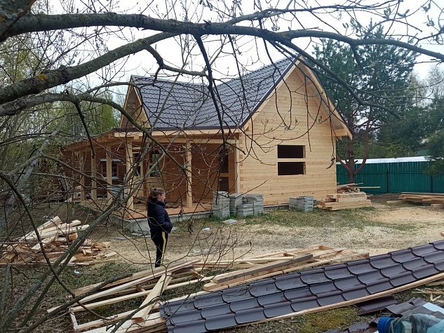 Дом из профилированного бруса 145*145, по проекту заказчика. Московская область, г Электрогорск. 