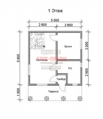 Проект №15. Комбинированный дом 5,5 на 5