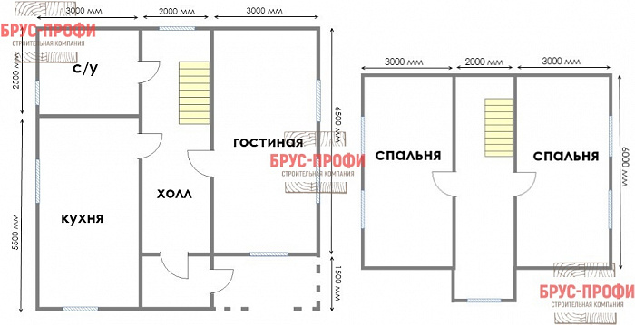 Проект №53. Дом из бруса 8 на 8