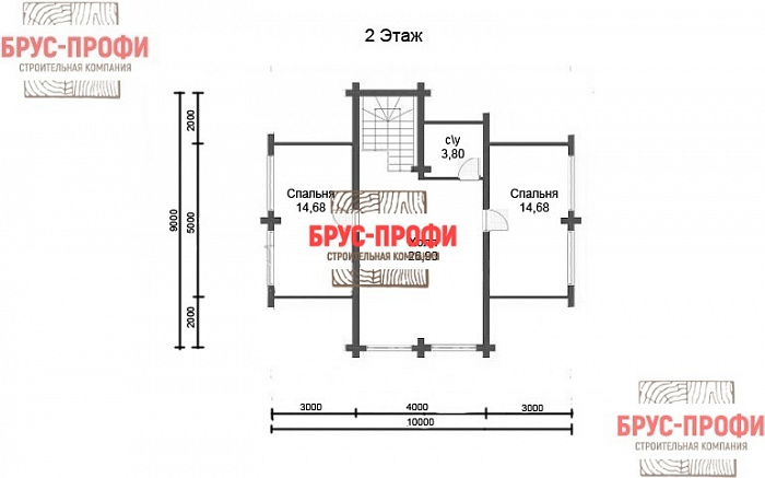 Проект №110 Дом из бруса 9х10 м