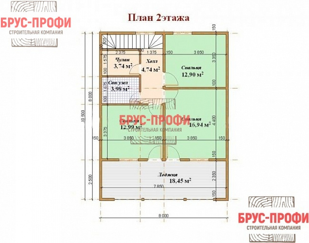 Проект №71. Дом из бруса 8 на 10,5
