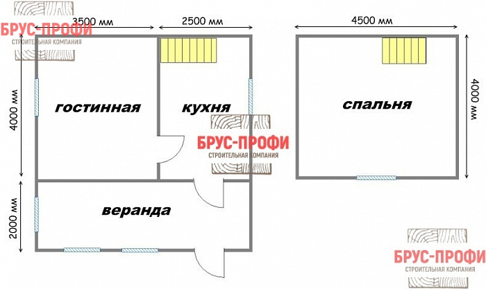 Проект №1. Дом из бруса 6 на 6