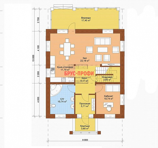 Проект №8. Комбинированный дом 9 на 13