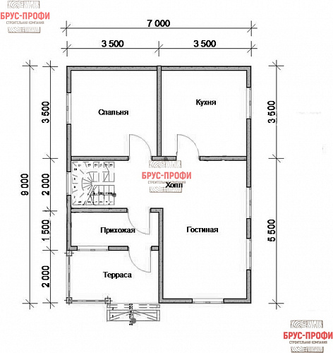 Проект №33. Дом из бруса 7 на 9
