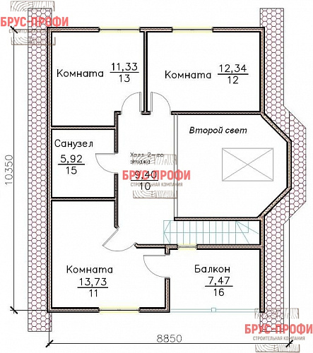 Проект №76. Дом из бруса 8,5 на 10,5