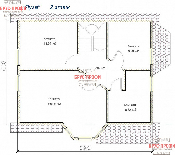 Проект №37. Дом из бруса 7 на 9