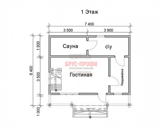 Проект №11. Комбинированный дом 6,4 на 7,4