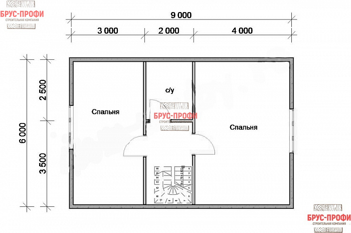 Проект №60. Дом из бруса 8 на 9