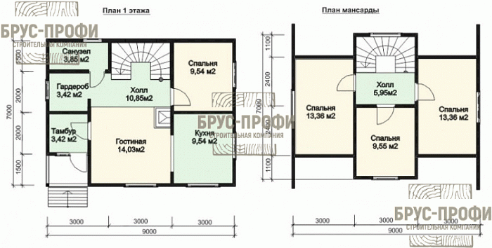 Проект №35. Дом из бруса 7 на 9