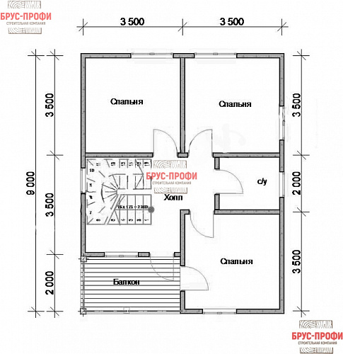 Проект №33. Дом из бруса 7 на 9