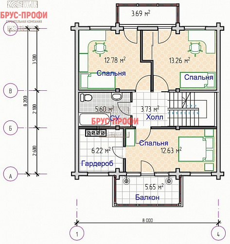 Проект №3. Комбинированный дом 8 на 8