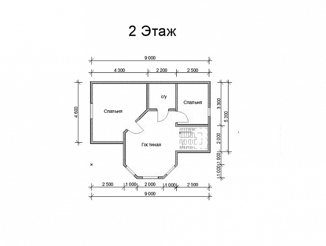 Проект №102 Дом из бруса 9х8 м