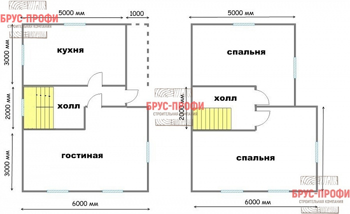Проект №13. Дом из бруса 6 на 8