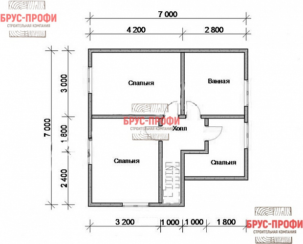 Проект №44. Дом из бруса 7 на 10