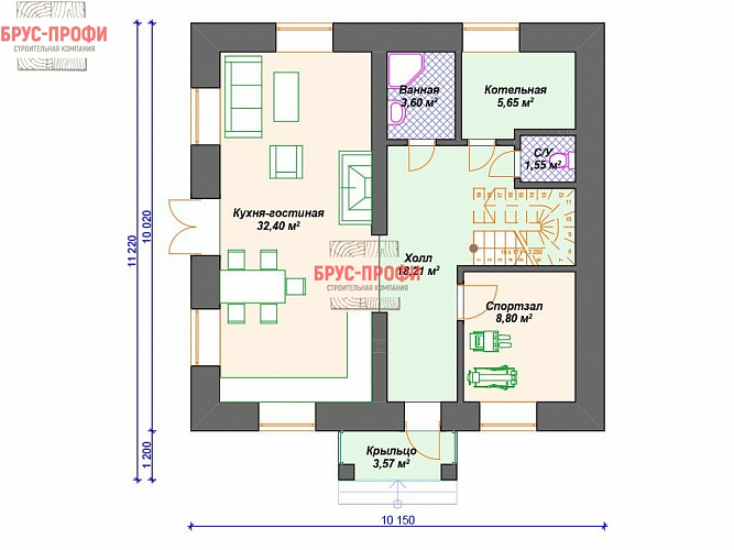 Проект №2. Комбинированный дом 10 на 11