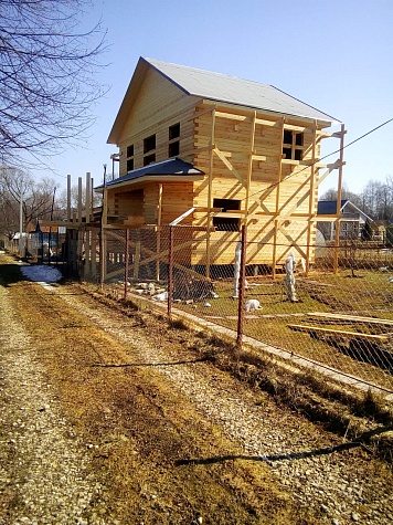 Дом 6х9 из профилированного бруса 145*145 по проекту заказчика, строительство Ступинский район