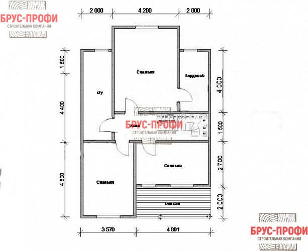 Проект №73. Дом из бруса 8 на 12