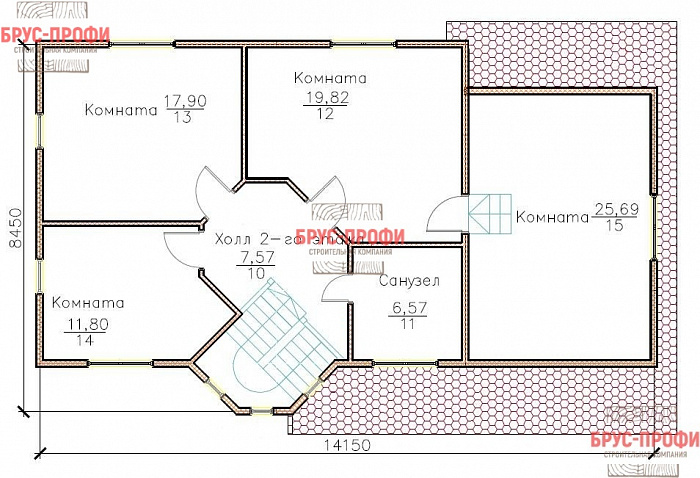 Проект №38. Дом из бруса 7 на 9