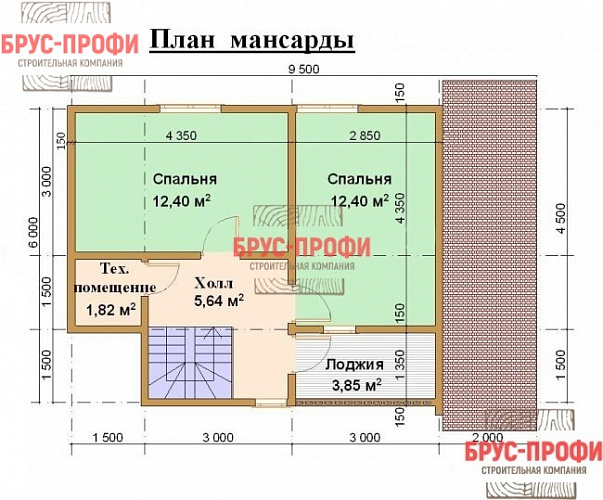 Проект №19. Дом из бруса 6 на 9