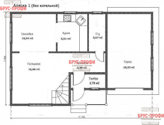 Проект №47. Дом из бруса 7 на 11