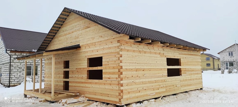 Дом 9х10, одноэтажный из профилированного бруса 145х145, построенный в г. Красное на Волге