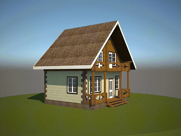 Проект №11. Комбинированный дом 6,4 на 7,4