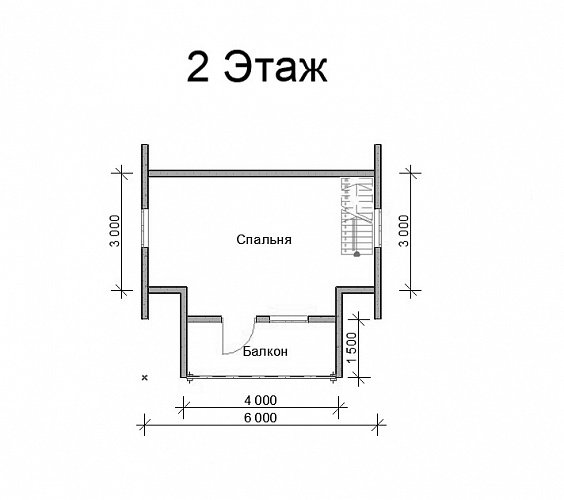 Проект №106 Дом из бруса 6х6 м