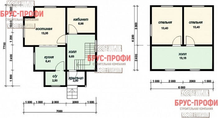 Проект №23. Дом из бруса 7 на 7,3