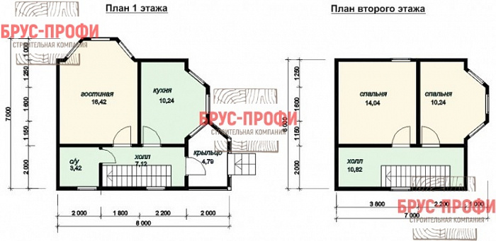 Проект №27. Дом из бруса 7 на 8