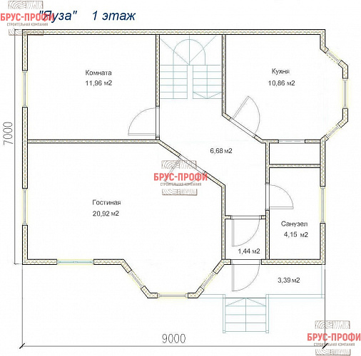 Проект №37. Дом из бруса 7 на 9