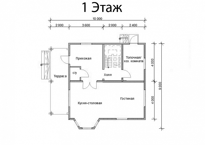 Проект №111 Дом из бруса 8х8 м