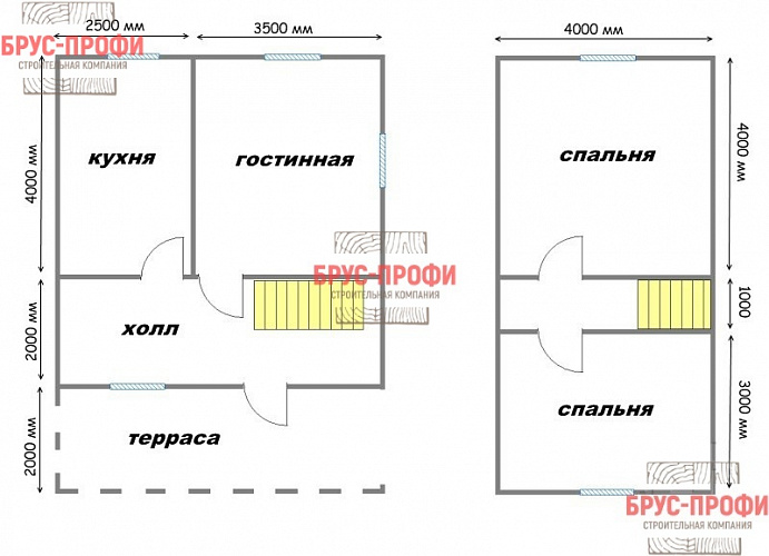 Проект №15. Дом из бруса 6 на 8