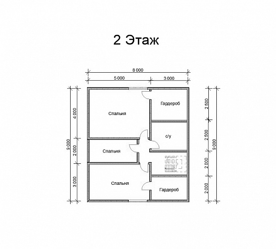 Проект №105 Дом из бруса 8х11 м