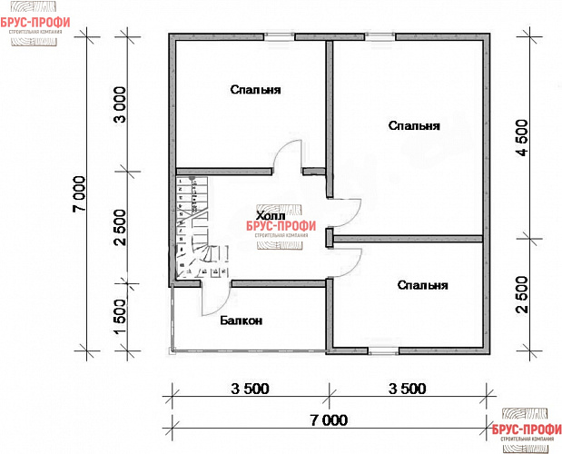 Проект №26. Дом из бруса 7 на 8