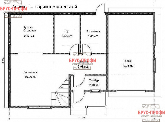 Проект №47. Дом из бруса 7 на 11