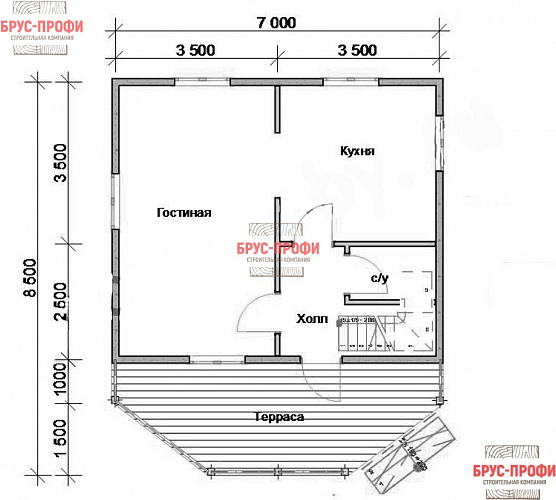 Проект №31. Дом из бруса 7 на 8,5