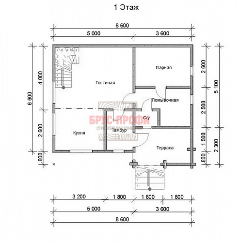 Проект №14. Комбинированный дом 8,6 на 6,6